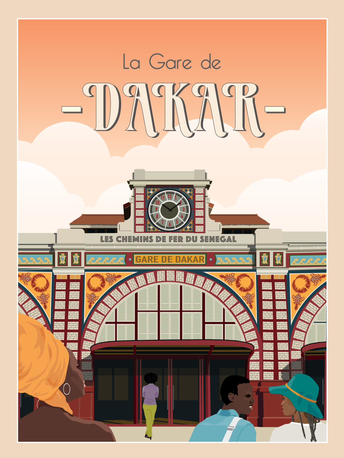 Affiche art numérique Gare de Dakar Sénégal — 02 Crea African Digital Art
