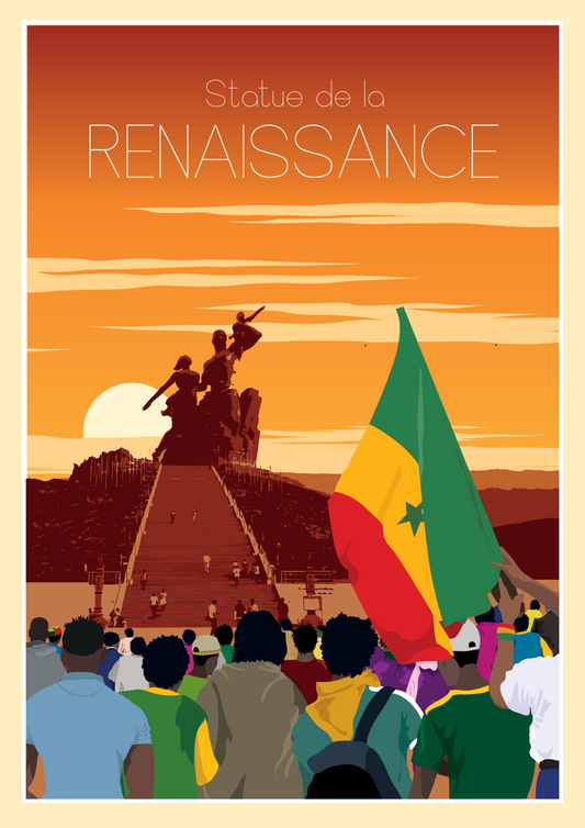 Affiche art numérique Monument de la Renaissance Africaine Dakar — 02 Crea