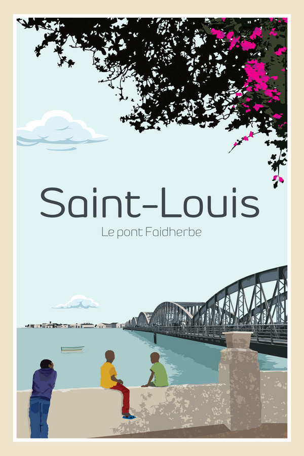 Affiche art numérique Pont Faidherbe Saint-Louis Sénégal — 02 Crea